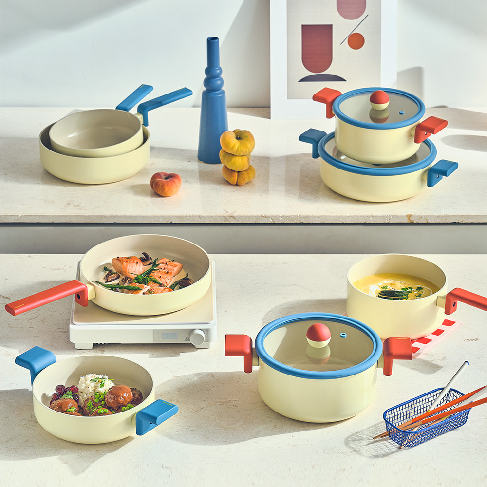 [네오플램] 대니쉬 IH 8종 풀 세트 (18편수,18양수,20양수,20전골,24전골,20멀티팬,24멀티팬,24프라이팬)