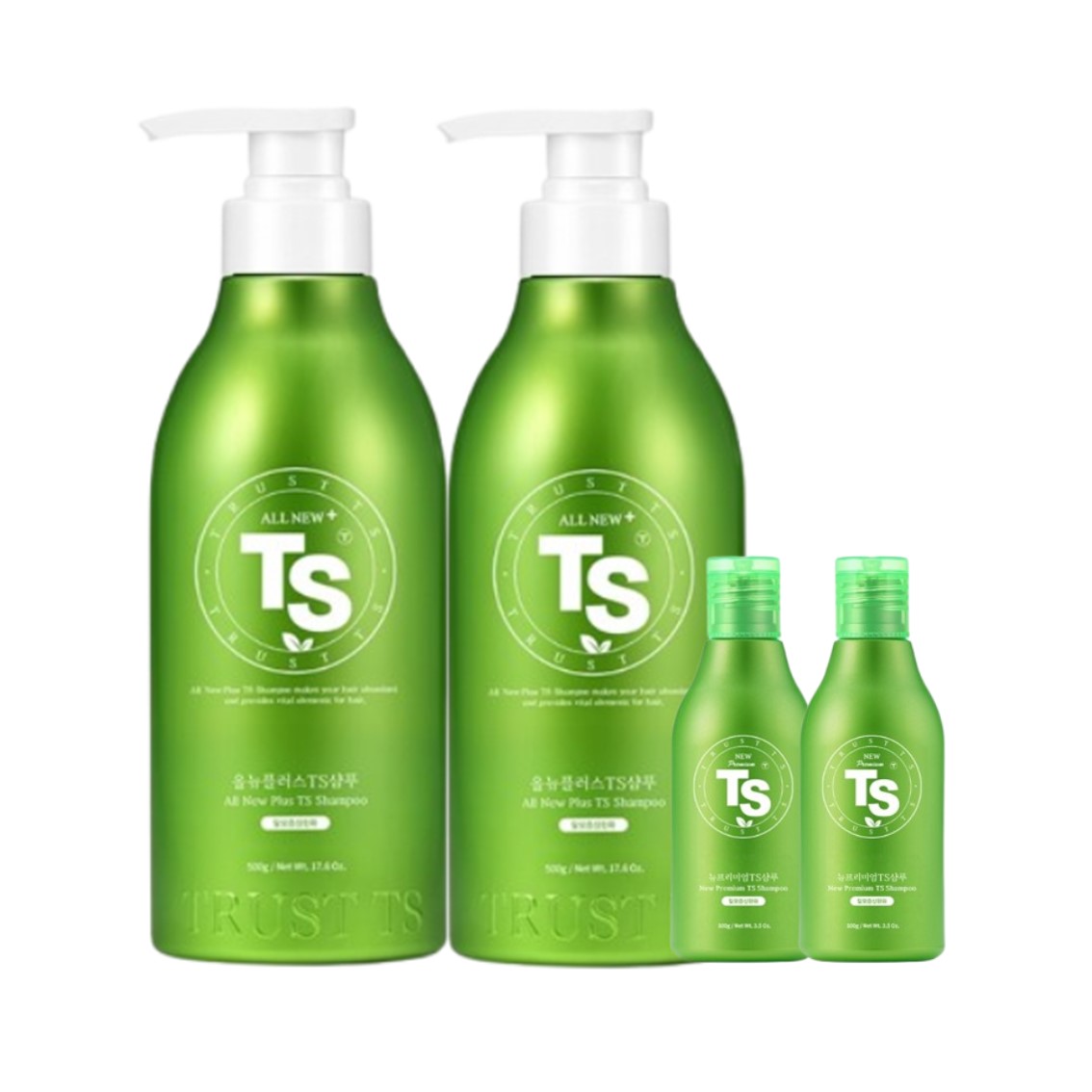 올뉴 플러스TS샴푸 탈모증상완화 500g 2개+뉴프리미엄TS샴푸 탈모증상완화 100g 2개