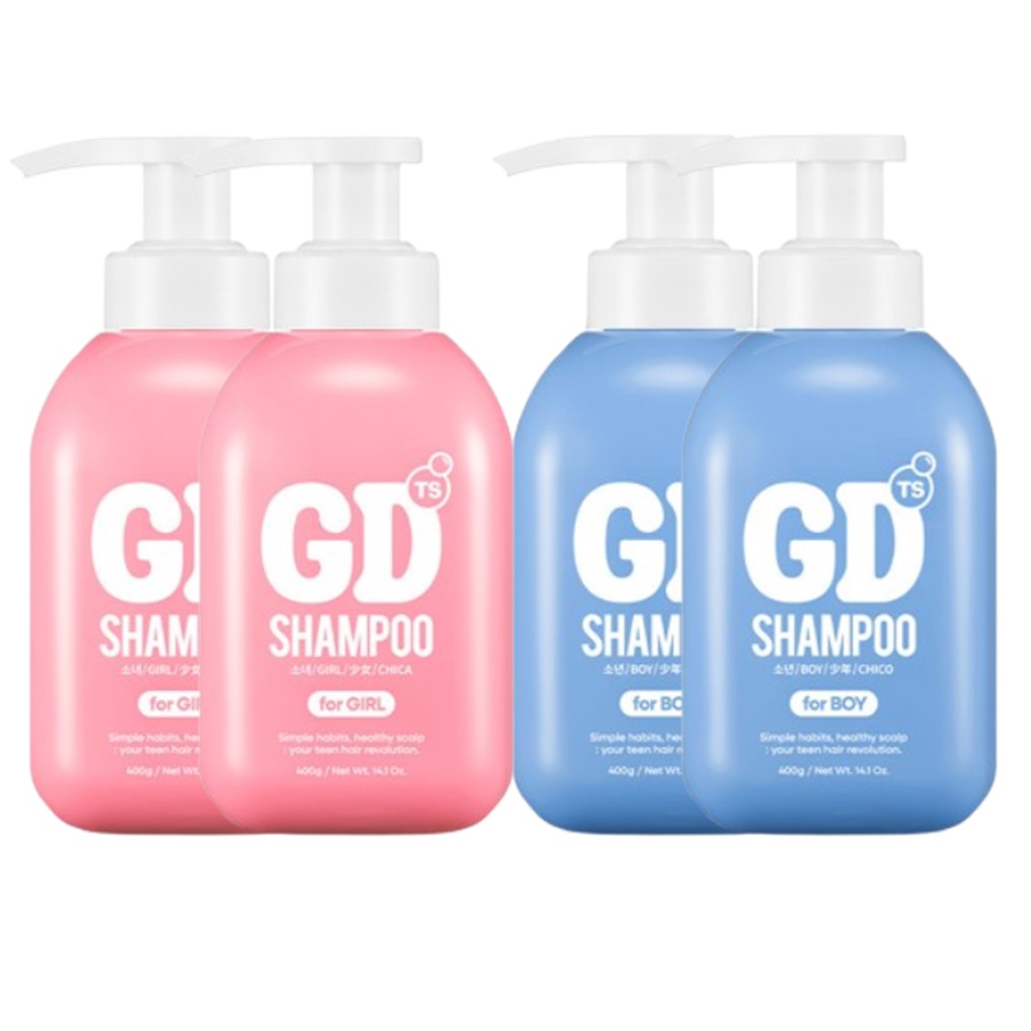 TS지디샴푸 포걸 400g 2개+TS지디샴푸 포보이 400g 2개