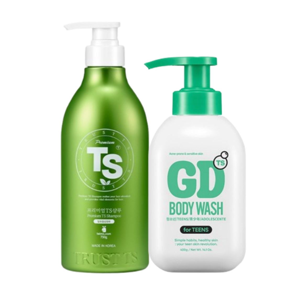 프리미엄TS샴푸 탈모증상완화 750g 1개+TS지디바디워시 400g 1개