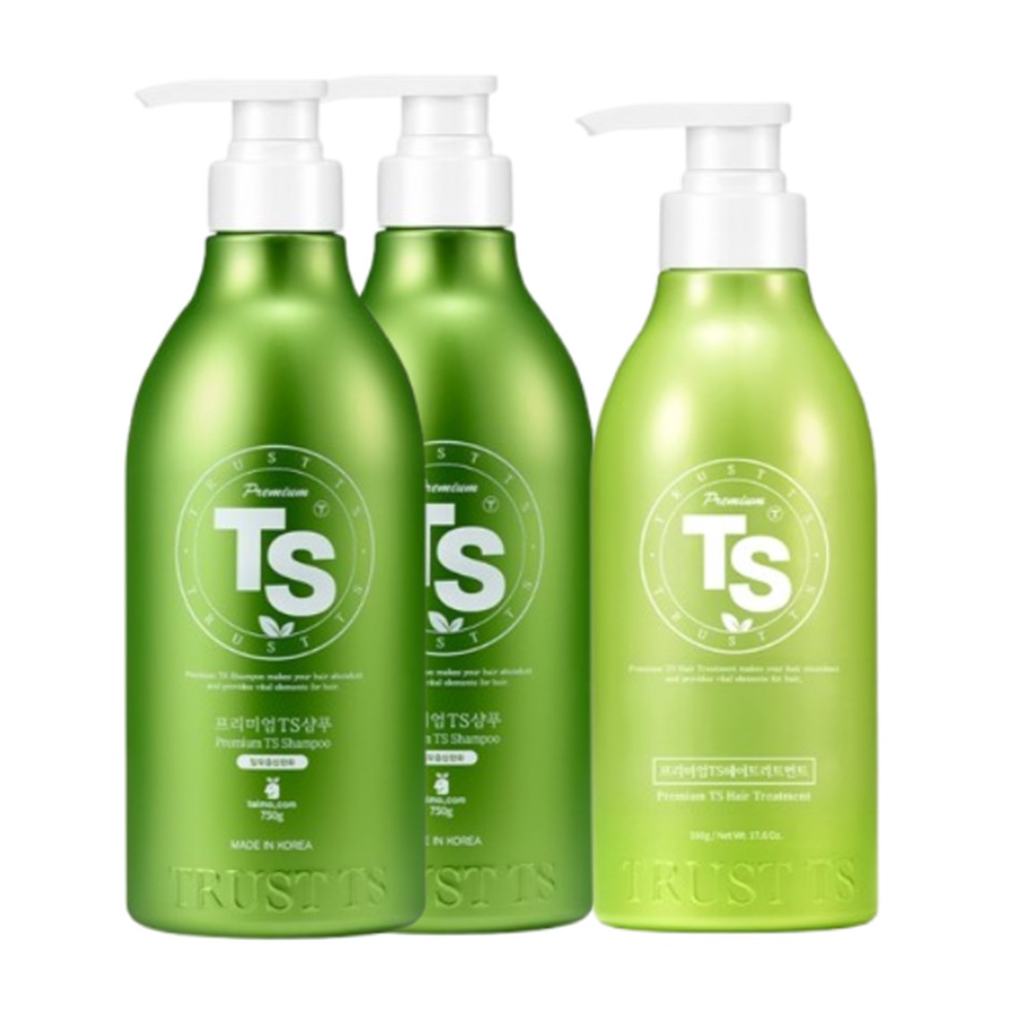 프리미엄TS샴푸 탈모증상완화 750g 2개+프리미엄TS헤어트리트먼트 500g 1개