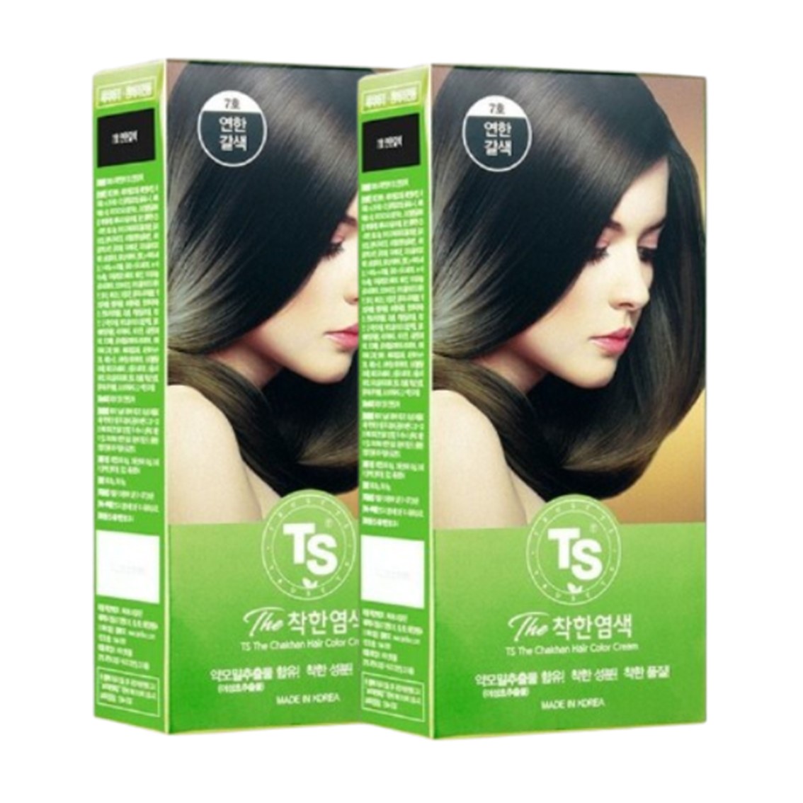 TS 더착한염색약 (7호 연한갈색) 120g 2개
